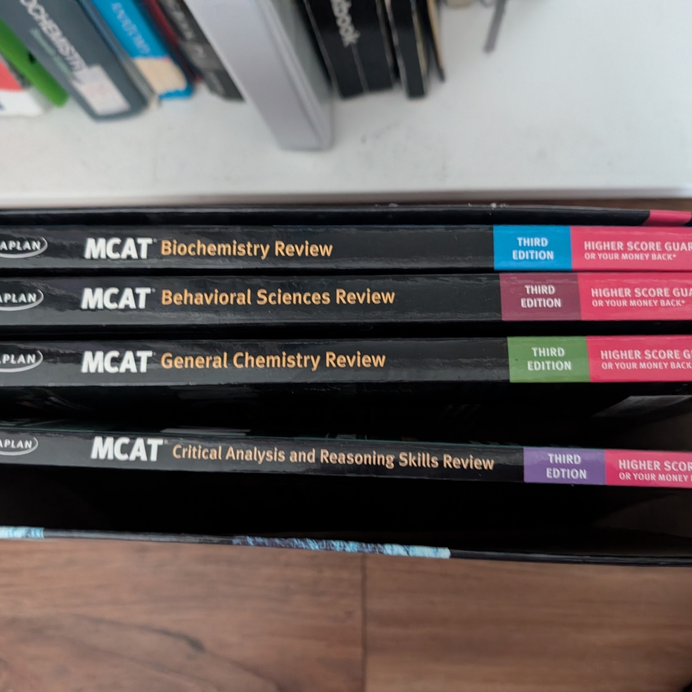 Kaplan MCAT Review Books Set - Multicolor And Flashcards